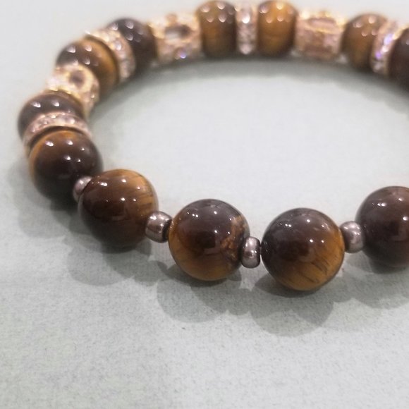 Feel Good™ - 8” Elastic - Empress Cadet Bracelet - Tiger's Eye - Picture 8 of 11
